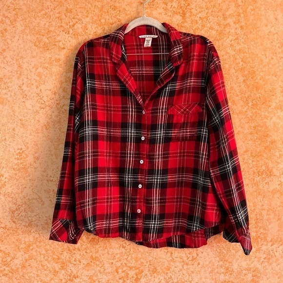 VICTORIA'S SECRET Plaid Pajama Tops size Large - Picture 1 of 10